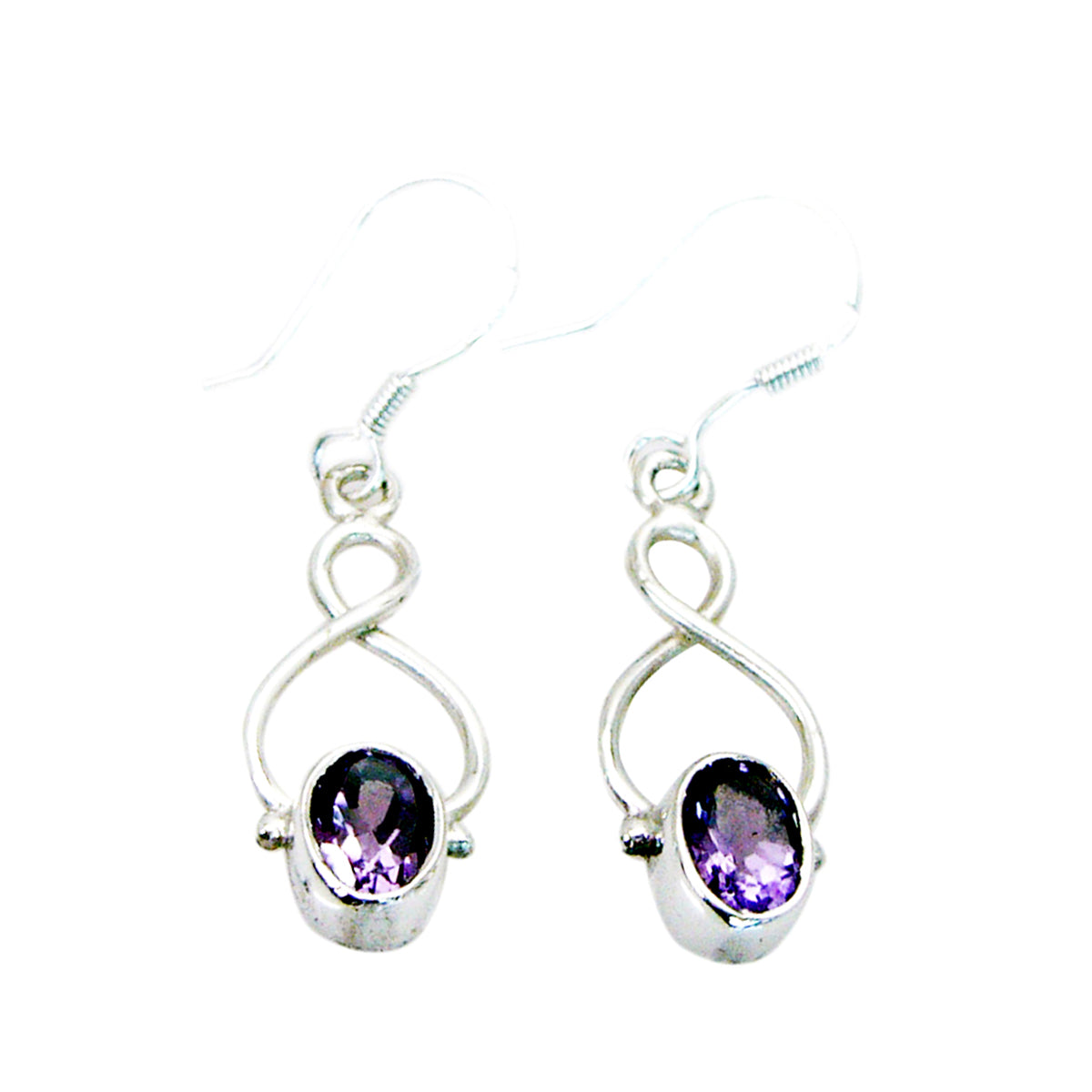 Harper Purple Delicate Solitaire Dangle Earring Amethyst Purple Dangle