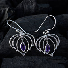 Hazel Purple Featherlight Solitaire Dangle Earring