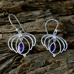 Hazel Purple Featherlight Solitaire Dangle Earring