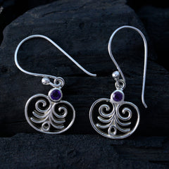 Ida Purple Dainty Solitaire Dangle Earring