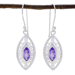 Isabella Purple Featherlight Solitaire Dangle Earring Amethyst Purple Dangle