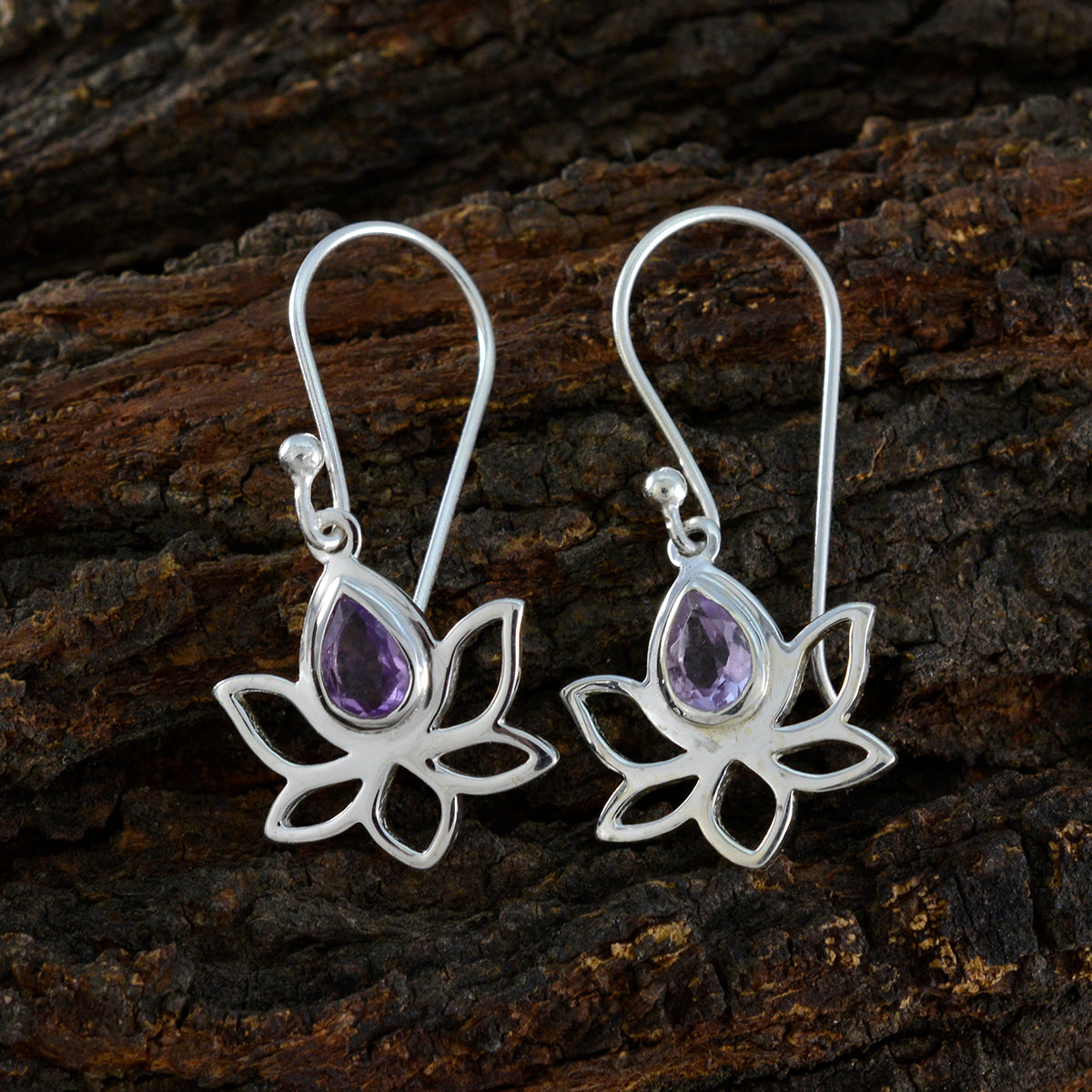 Isabelle Purple Dainty Solitaire Dangle Earring
