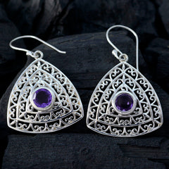 Ivy Purple Eye catching Solitaire Dangle Earring