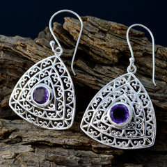 Ivy Purple Eye catching Solitaire Dangle Earring