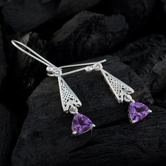 Kennedy Purple Dainty Solitaire Dangle Earring