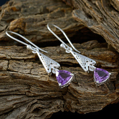 Kennedy Purple Dainty Solitaire Dangle Earring
