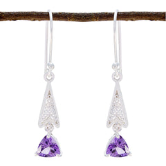 Kennedy Purple Dainty Solitaire Dangle Earring Amethyst Purple Dangle