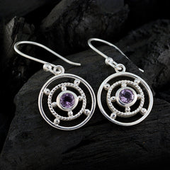 Layla Purple Slim Solitaire Dangle Earring