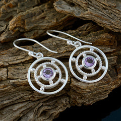 Layla Purple Slim Solitaire Dangle Earring