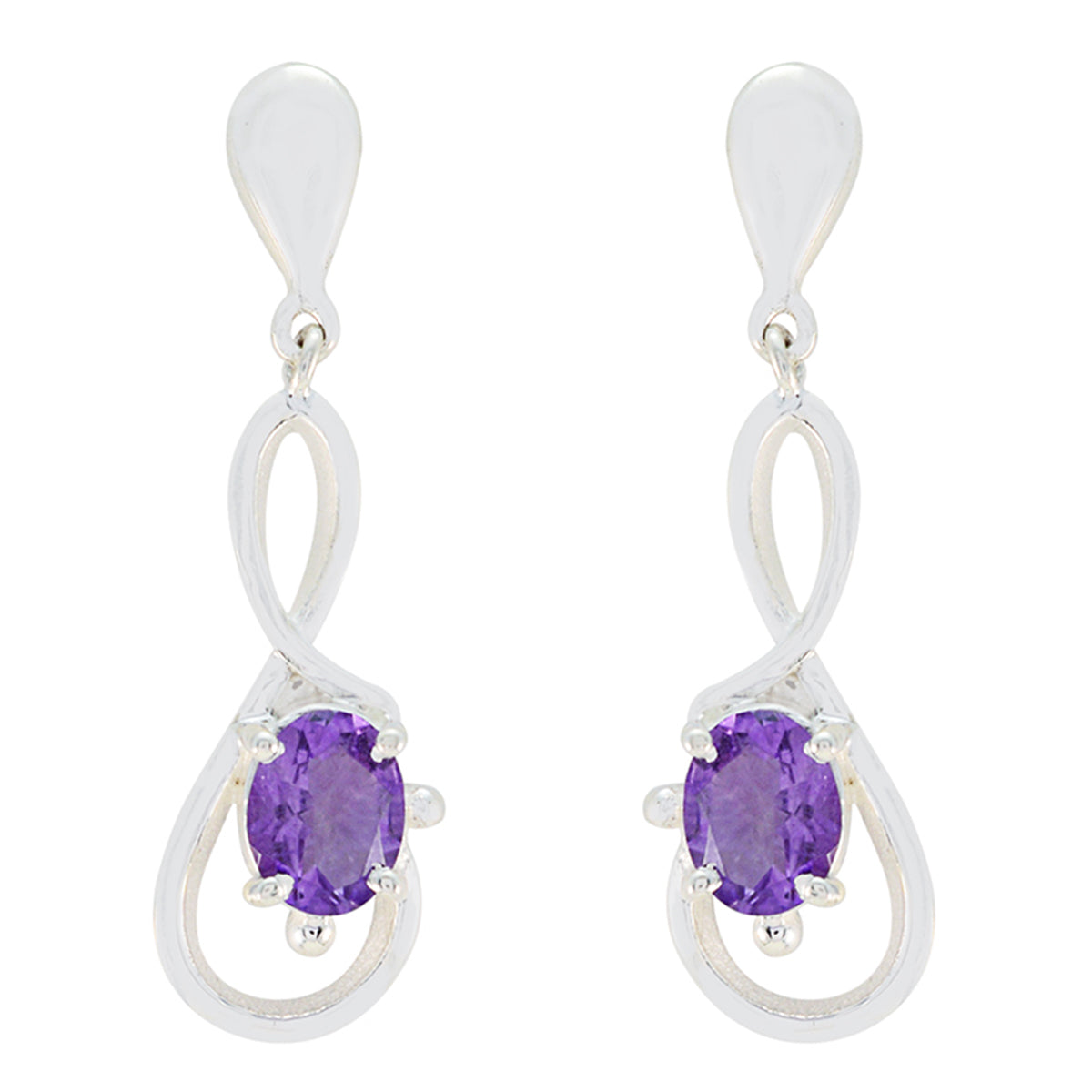 Leah Purple Featherlight Solitaire stud Earring Amethyst Purple stud