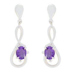Leah Purple Featherlight Solitaire stud Earring Amethyst Purple stud