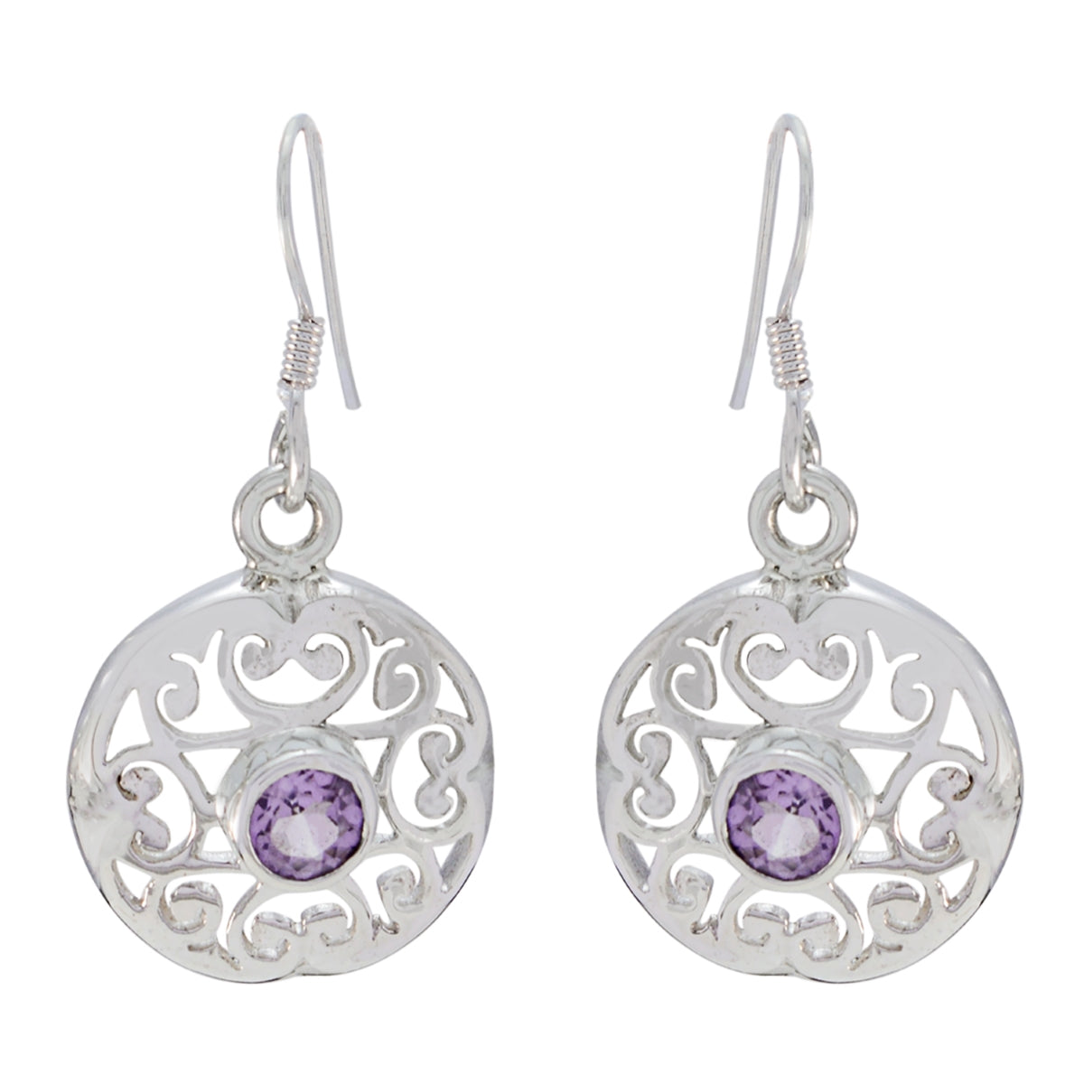 Lili Purple Dainty Solitaire Dangle Earring Amethyst Purple Dangle