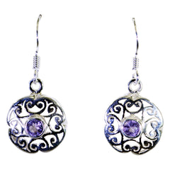 Lili Purple Dainty Solitaire Dangle Earring