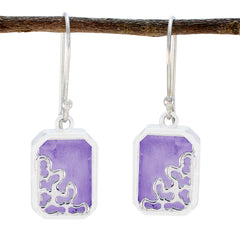 Elena Purple Mid weight Solitaire Dangle Earring Amethyst Purple Dangle