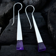 Zoey Purple Classic Solitaire Dangle Earring