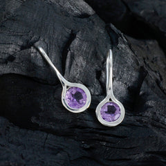 Hanna Purple Delicate Solitaire Dangle Earring