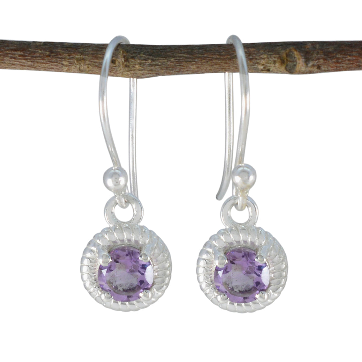 Nella Purple Delicate Solitaire Stud Earring Amethyst Purple Stud
