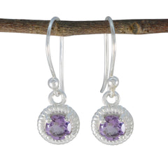 Nella Purple Delicate Solitaire Stud Earring Amethyst Purple Stud