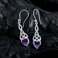 Nova Purple Dainty Solitaire Dangle Earring