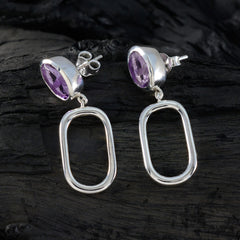 Pauline Purple Tiny Solitaire Stud Earring