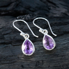 Savannah Purple Delicate Solitaire Dangle Earring