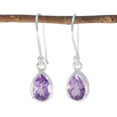 Savannah Purple Delicate Solitaire Dangle Earring Amethyst Purple Dangle