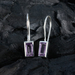 Xiu Purple Dainty Solitaire Dangle Earring