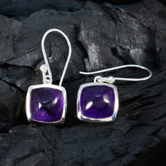 Hina Purple Slim Solitaire Dangle Earring