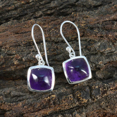 Hina Purple Slim Solitaire Dangle Earring