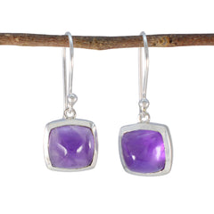 Hina Purple Slim Solitaire Dangle Earring Amethyst Purple Dangle