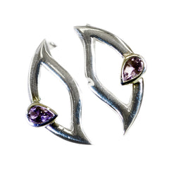 Scarlett Purple Minimal Solitaire Stud Earring