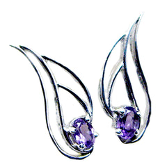 Skylar Purple Whisper thin Solitaire Stud Earring
