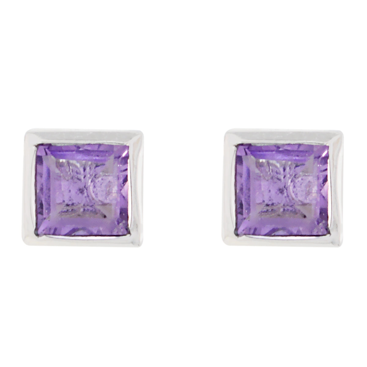 Sophia Purple Elegant Solitaire Stud Earring Amethyst Purple Stud