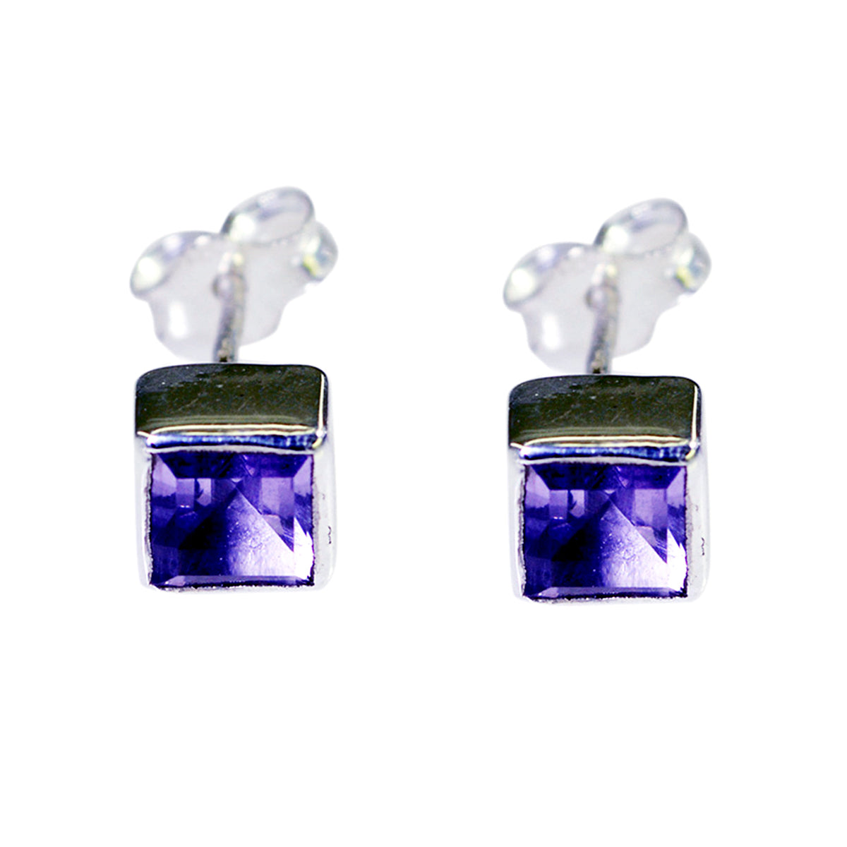 Stella Purple Elegant Solitaire Stud Earring Amethyst Purple Stud