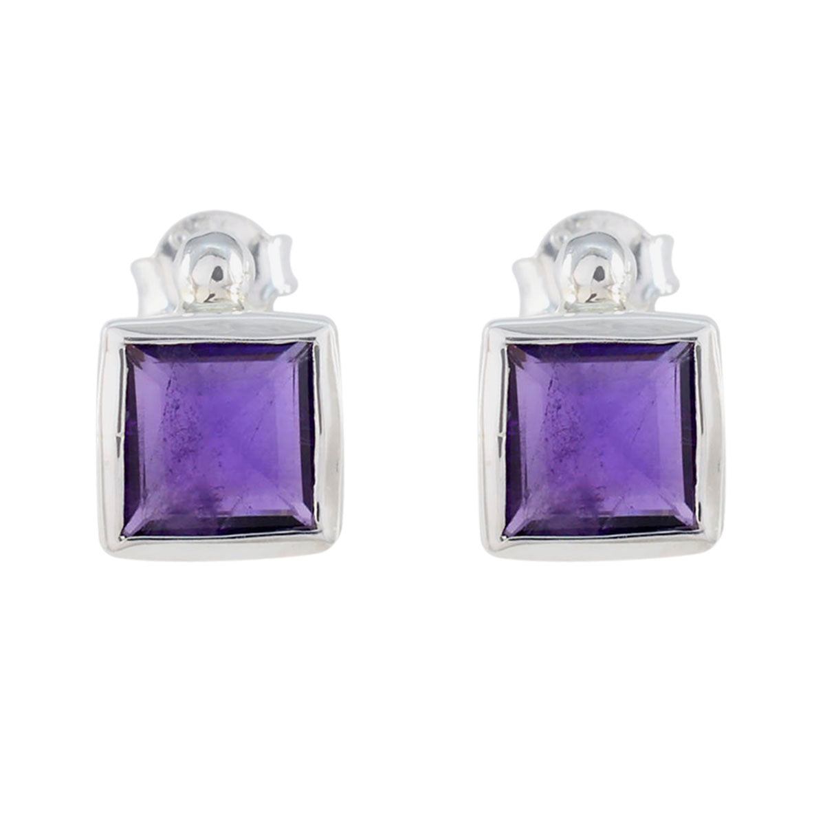 Teresa Purple Dainty Solitaire Stud Earring Amethyst Purple Stud