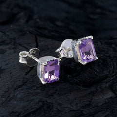 Tereza Purple Elegant Solitaire Stud Earring