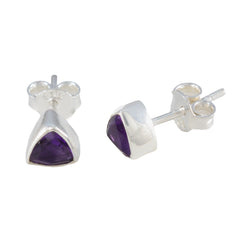 Victoria Purple Delicate Solitaire Stud Earring
