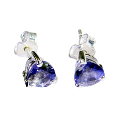 Violet Purple Elegant Solitaire Stud Earring Amethyst Purple Stud