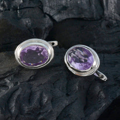 Yasmine Purple Dainty Solitaire Stud Earring