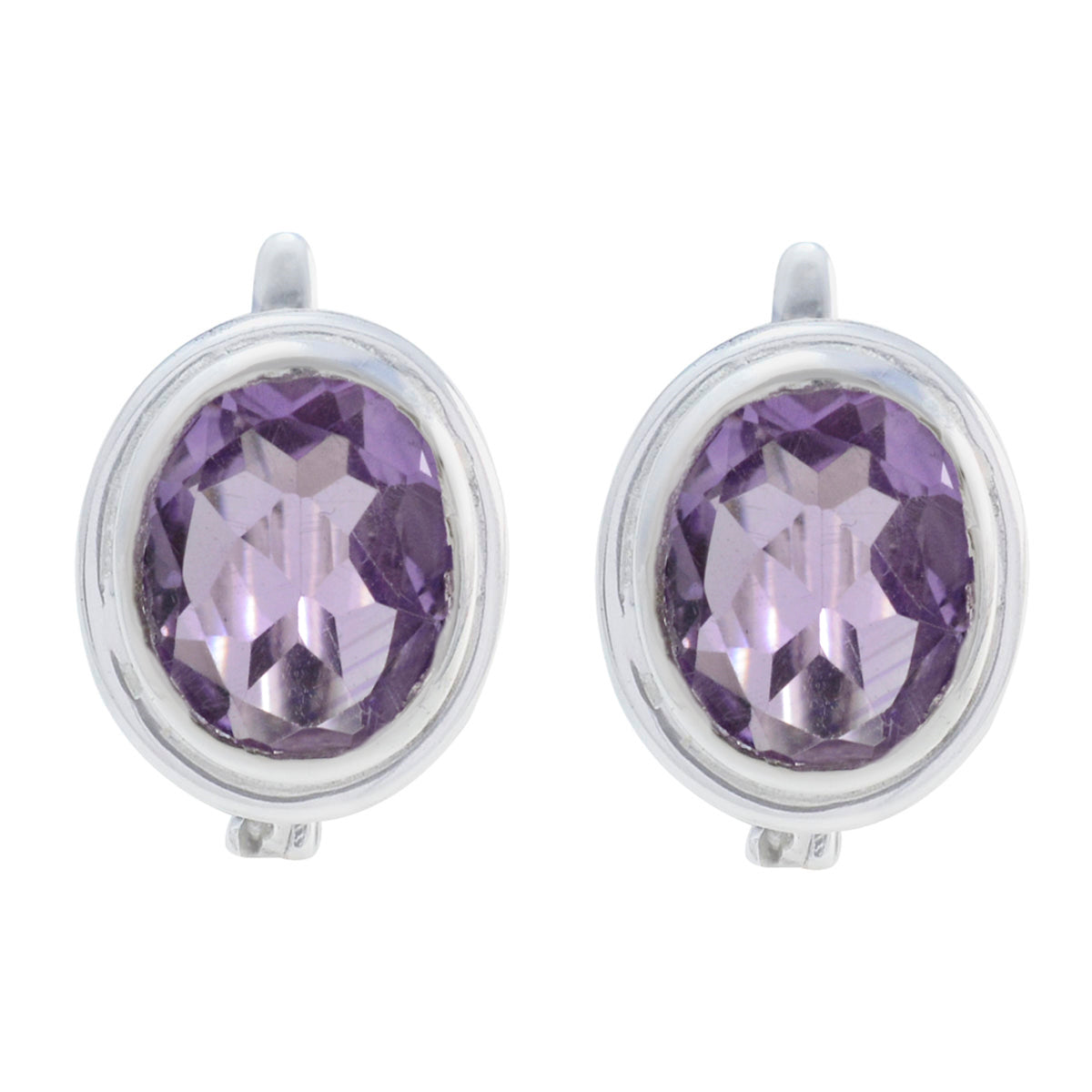 Yasmine Purple Dainty Solitaire Stud Earring Amethyst Purple Stud