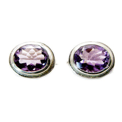 Yasmine Purple Dainty Solitaire Stud Earring