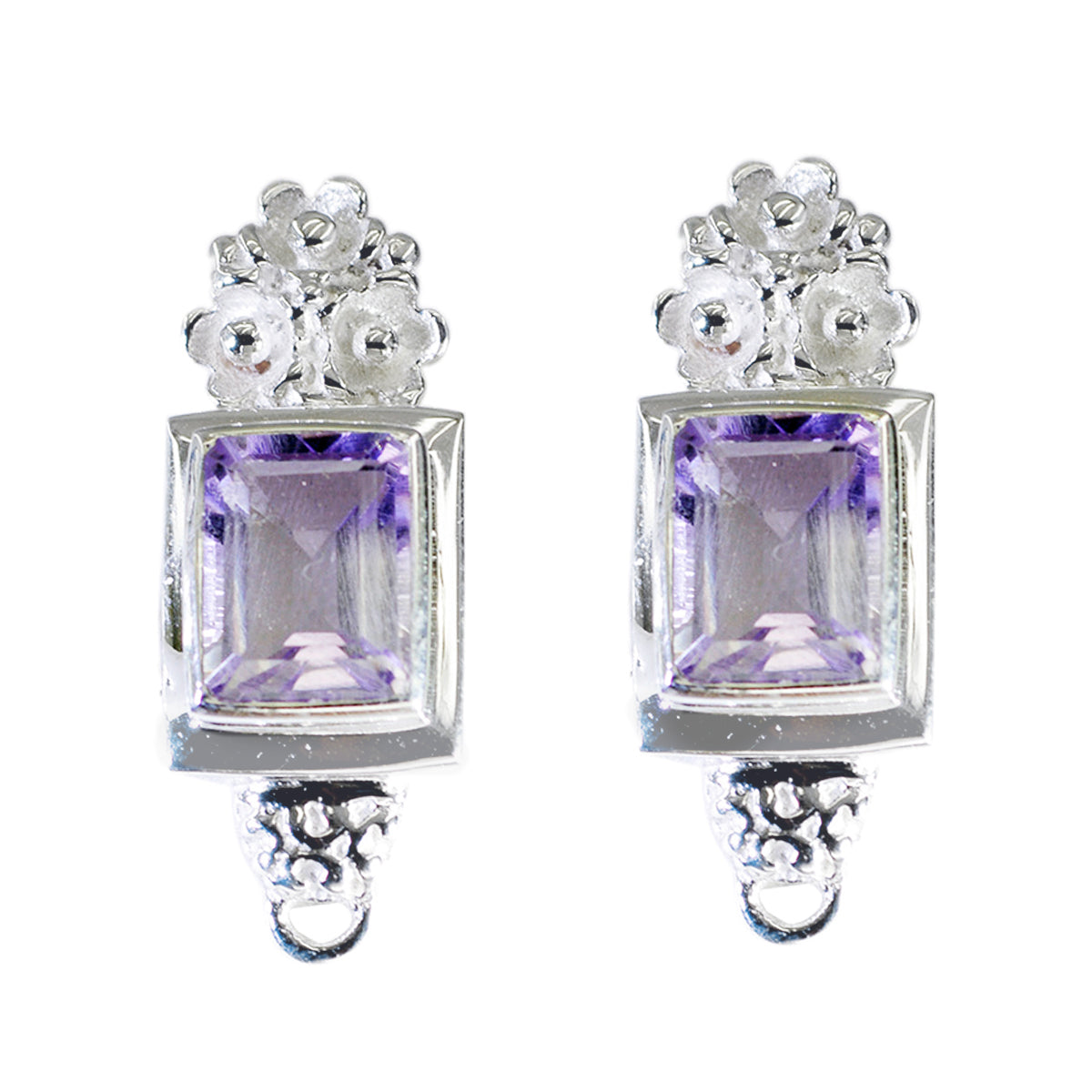 Zoe Purple Tiny Solitaire Stud Earring Amethyst Purple Stud