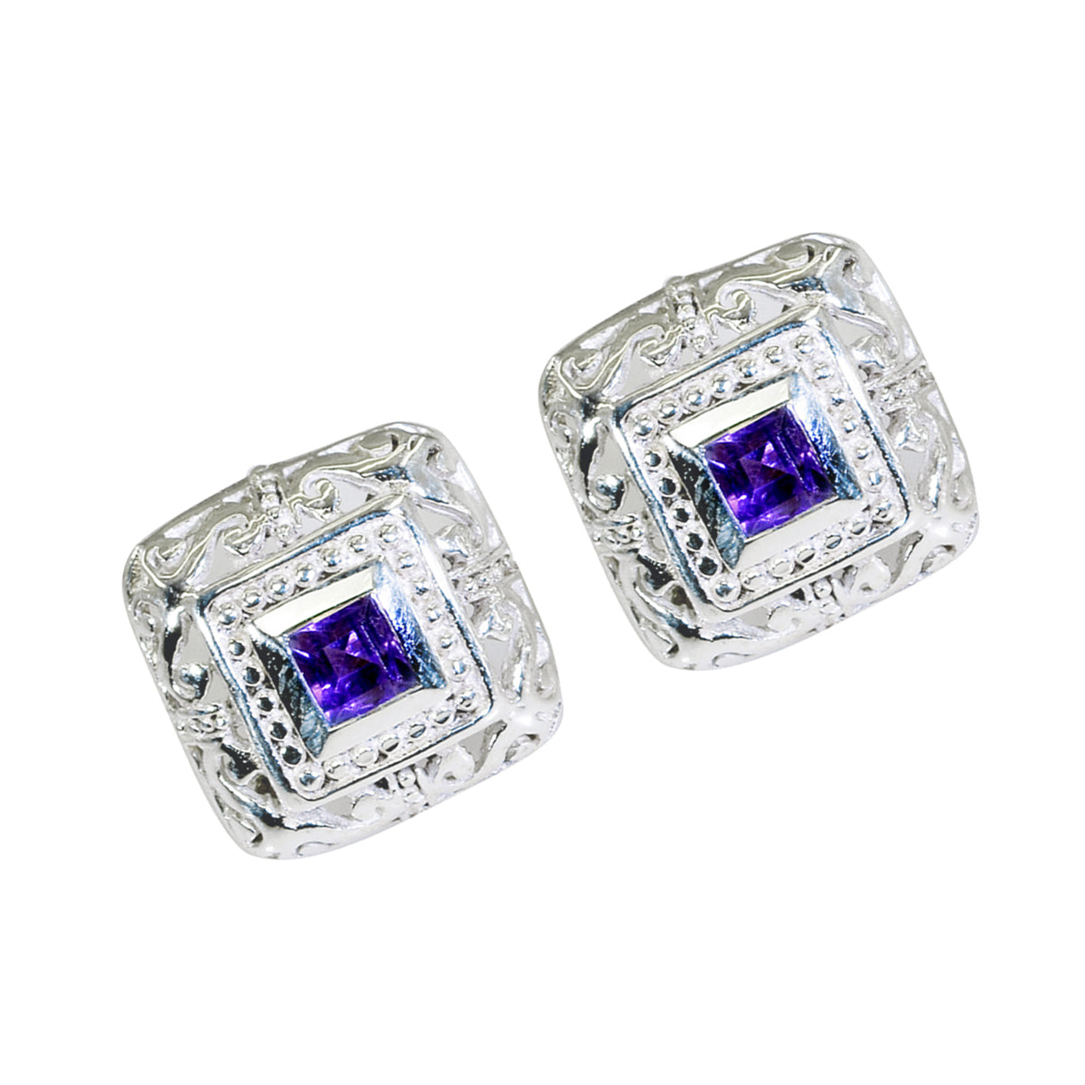 Zoey Purple Dainty Solitaire Stud Earring