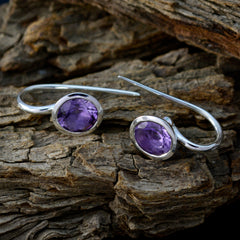 Ana Purple Whisper thin Solitaire Stud Earring