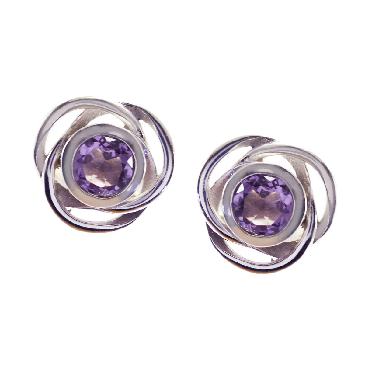 Eun ji Purple Dainty Solitaire Stud Earring