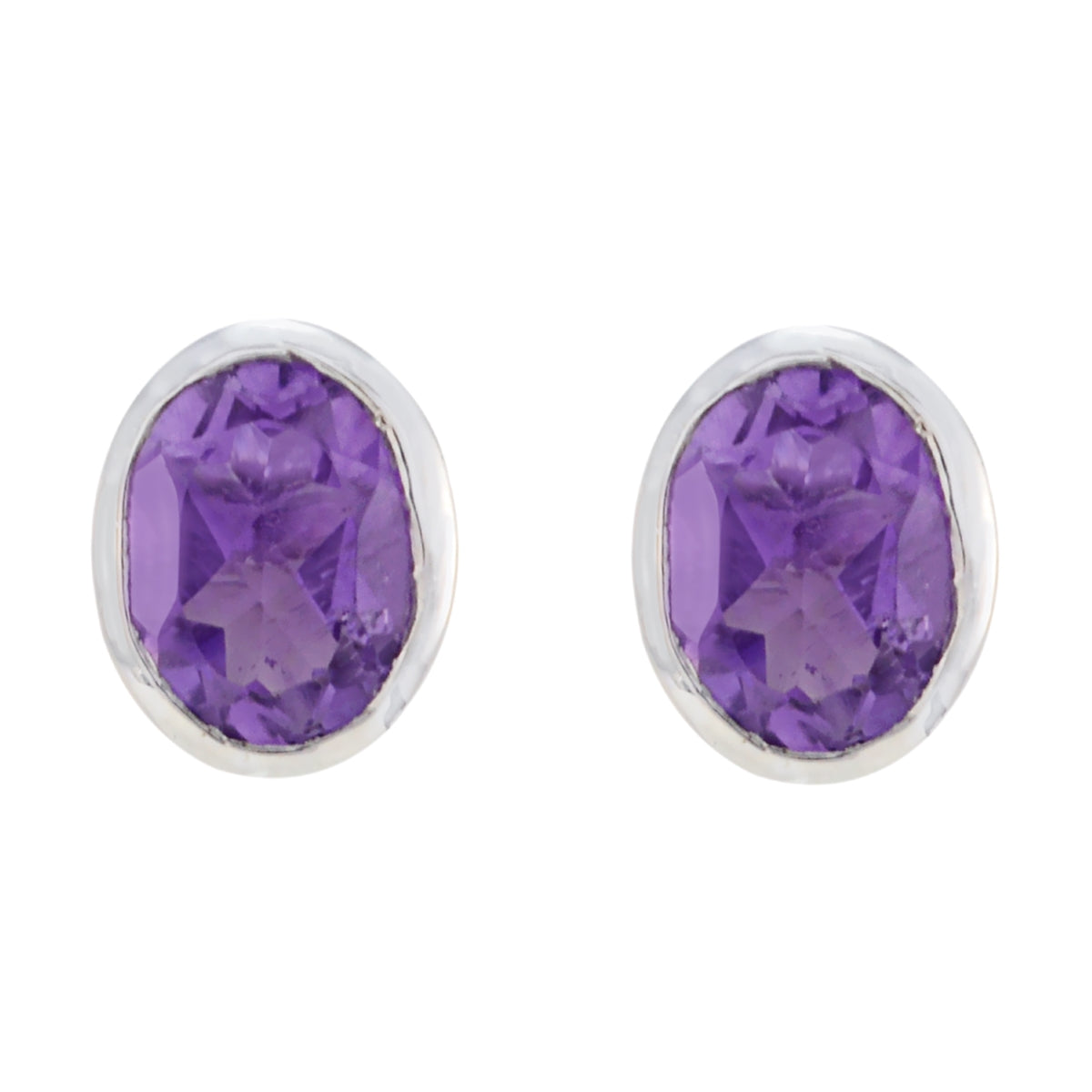 Hina Purple Elegant Solitaire Stud Earring Amethyst Purple Stud