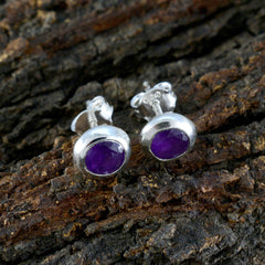Hye jin Purple Elegant Solitaire Stud Earring