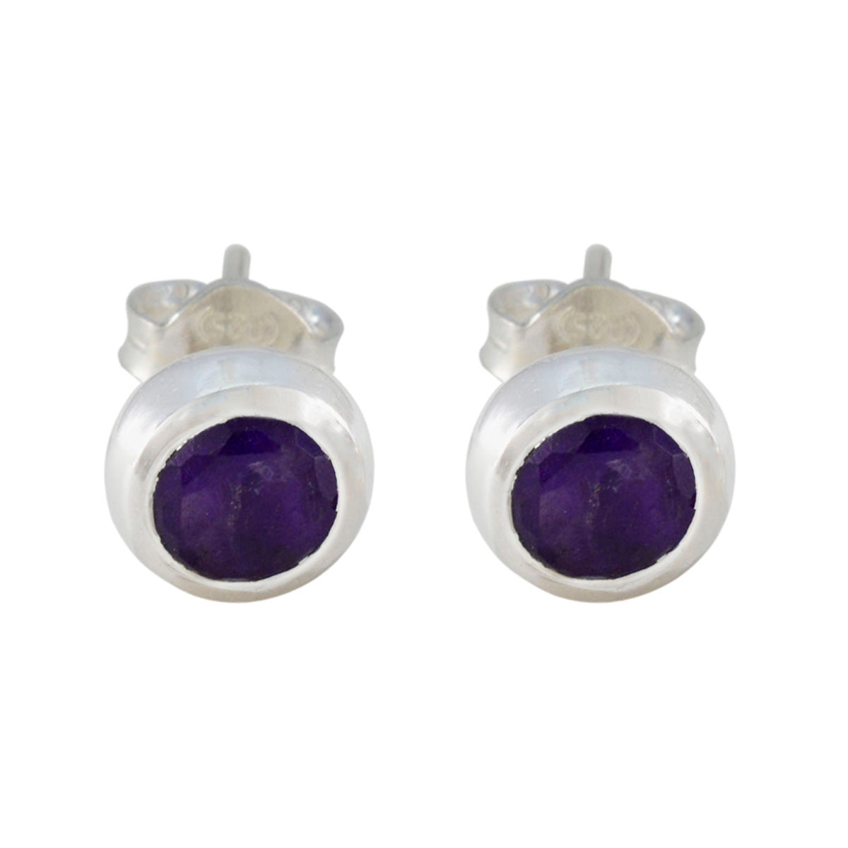 Hye jin Purple Elegant Solitaire Stud Earring Amethyst Purple Stud
