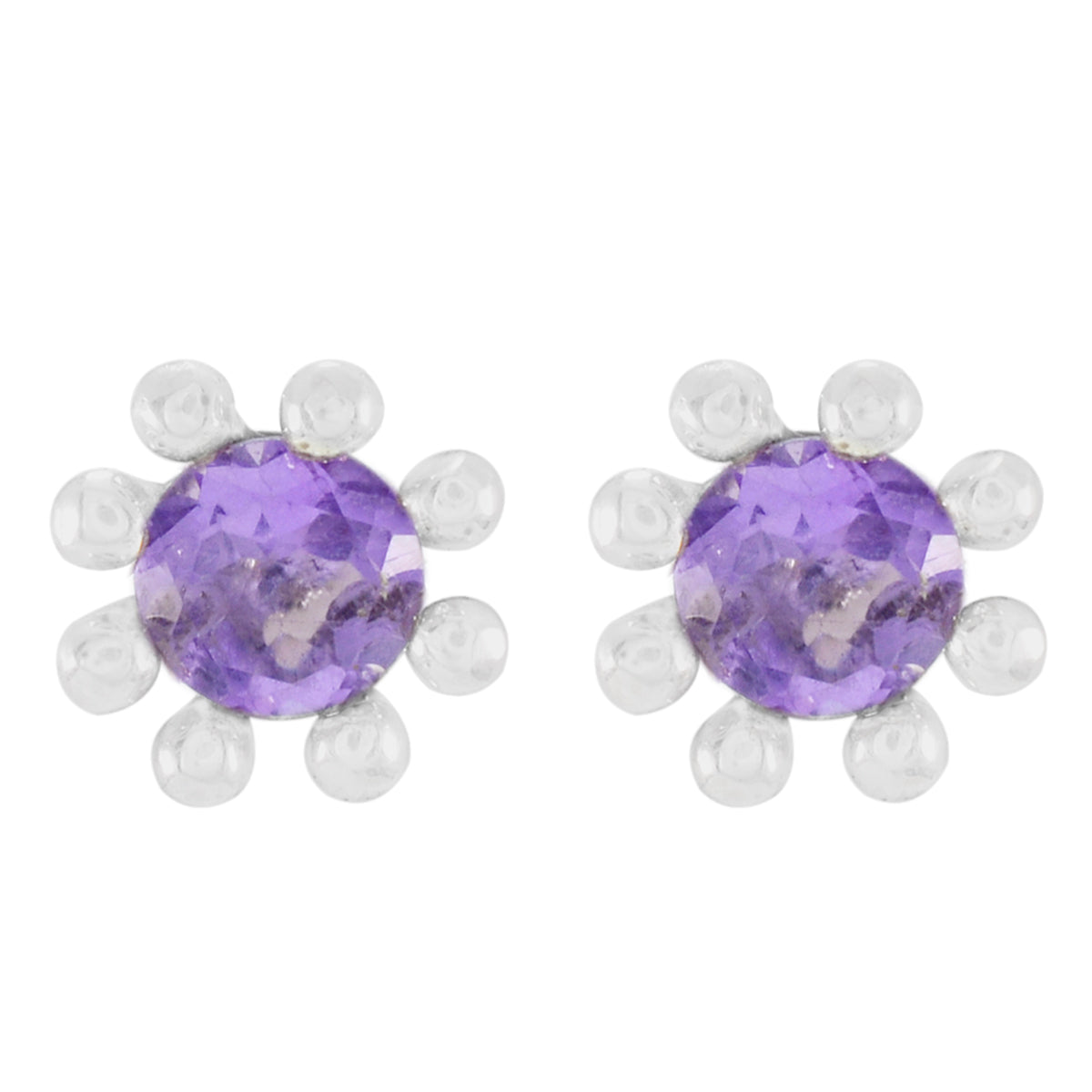 Li Lee Purple Elegant Solitaire Stud Earring Amethyst Purple Stud