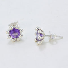 Li Lee Purple Elegant Solitaire Stud Earring